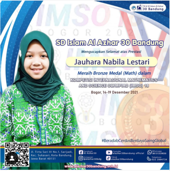 Alhamdulillah Kontingen Asal SD Islam Al Azhar 30 menjadi Juara 3